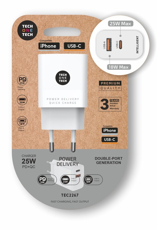 CARGADOR USB-A 2,4A BLANCO SERIE BASIK