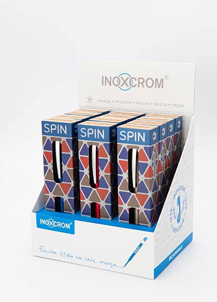 BOLI SPIN SURTIDO TINTA AZUL - EXP. 12U (CAJA INDIVIDUAL)