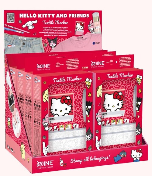 EXPOSITOR 12 SET SELLO TEXTIL HELLO KITTY