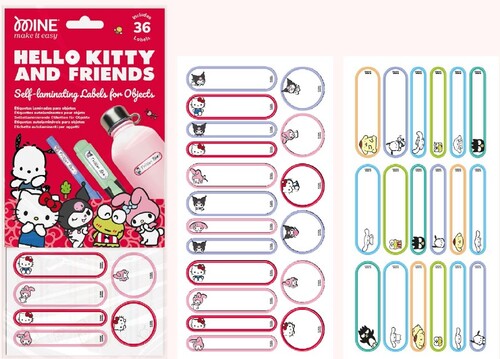 ETIQUETAS ADHESIVAS HELLO KITTY 3 TAMA�OS SURTIDOS