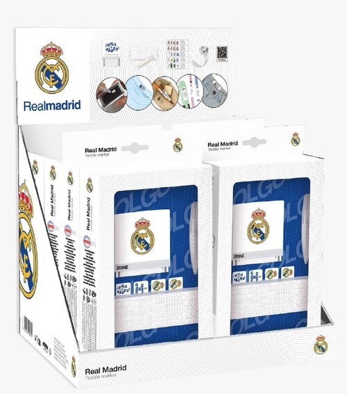 EXPOSITOR 12 SET SELLO TEXTIL REAL MADRID