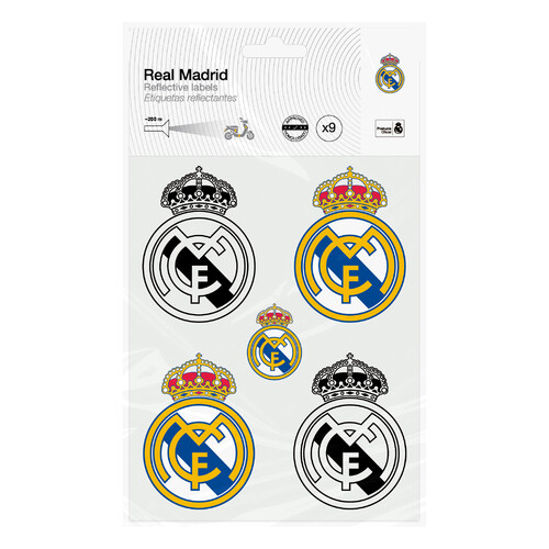 ETIQUETAS REFLECTANTES REAL MADRID 12U BLISTER