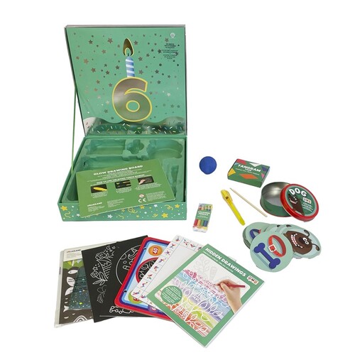 SET CAJA REGALO CUMPLEA�OS C/LUCES Y MUSICA - 6 A�OS