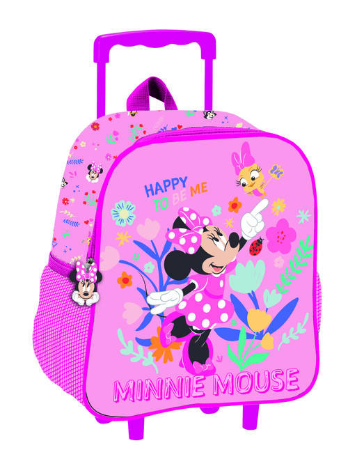 MOCHILA PEQUE�A C/CARRO MINNIE 3D PAJARITOS