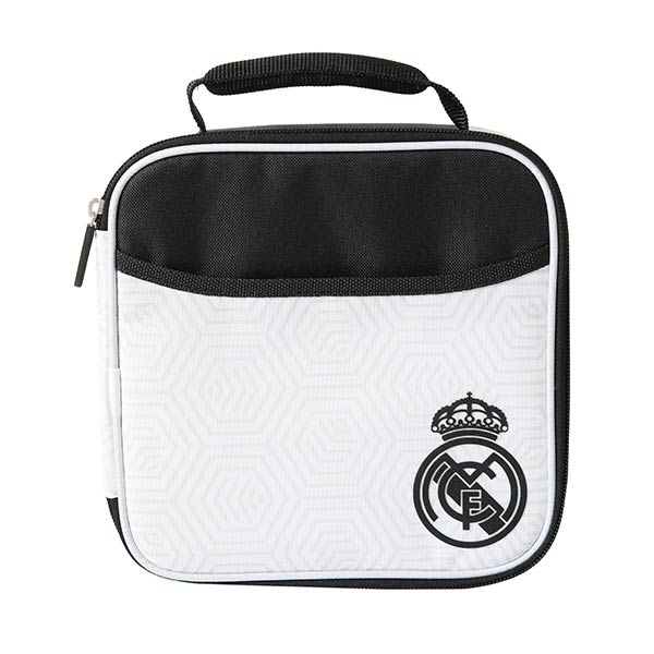 BOLSA ISOTERMICA + BOTELLA + TUPPER BLANCO REAL MADRID