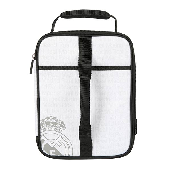 BOLSA ISOTERMICA EXPANDIBLE + TUPPER BLANCO REAL MADRID