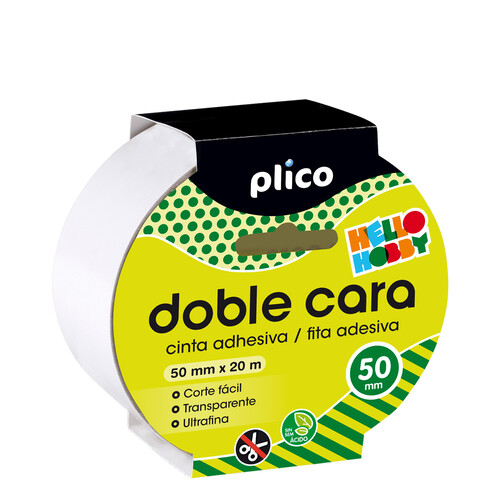 CINTA ADHESIVA DOBLE CARA 50MMX20M - CAJA 10U