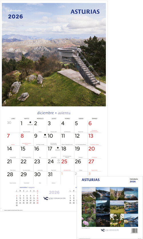 CALENDARIO 2026 PARED ASTURIAS