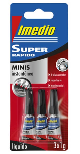 PEGAMENTO 1GR X 3 MINIS IMEDIO SUPER RAPIDO - CAJA 10