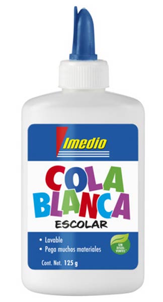 COLA BLANCA 125 GR ESCOLAR IMEDIO LAVABLE - CAJA 12