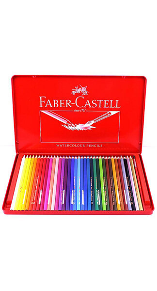 LAPICES 36 COLORES FABER CAJA METAL