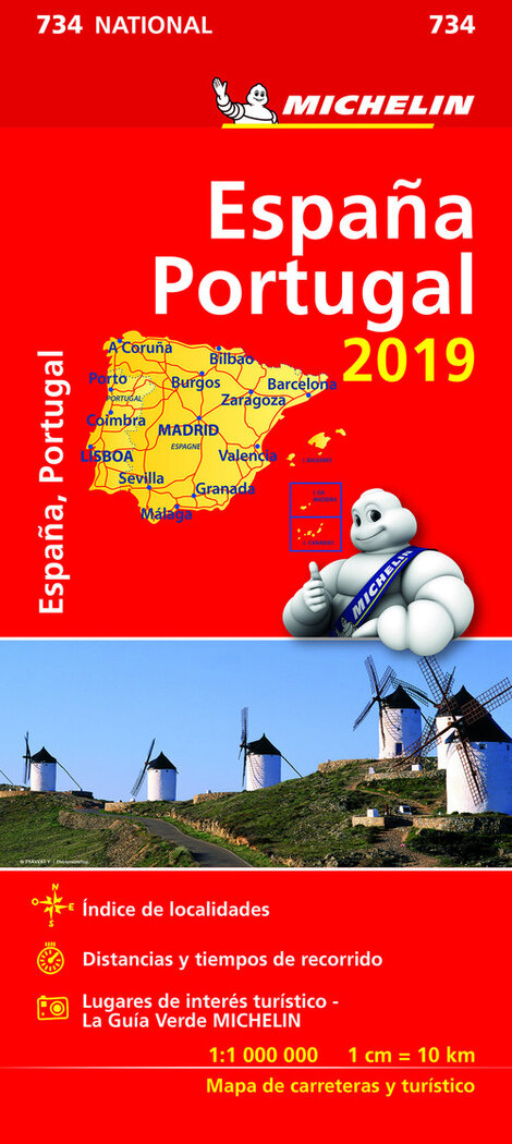 MAPA ESPA�A PORTUGAL 2019 DESPLEGABLE