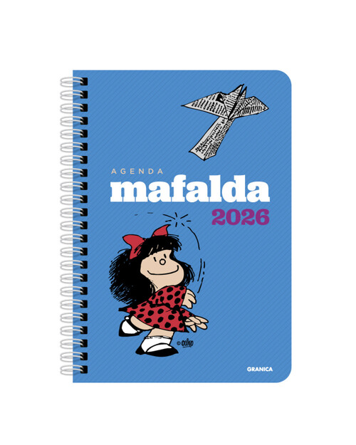 AGENDA 2026 MAFALDA ANILLADA SEMANA VISTA T.DURA NARANJA