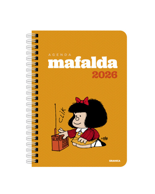 AGENDA 2026 MAFALDA ANILLADA SEMANA VISTA T.DURA NARANJA