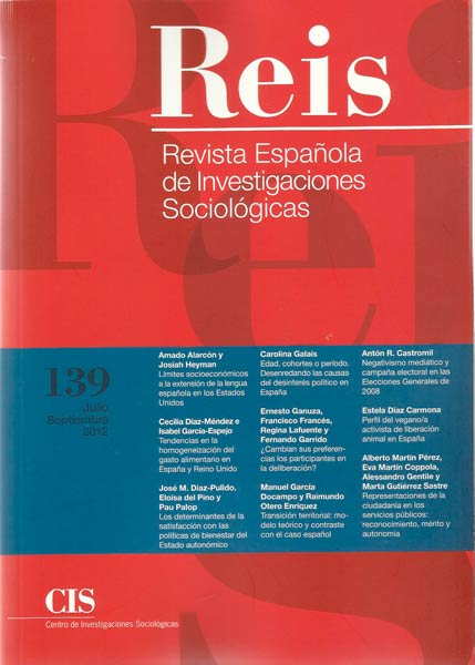 REIS 139-JULIO SEPTIEMBRE 2012