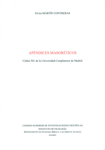 APENDICES MASORETICOS, CODICE M1 DE LA UNIVERSIDAD COMPLUTEN