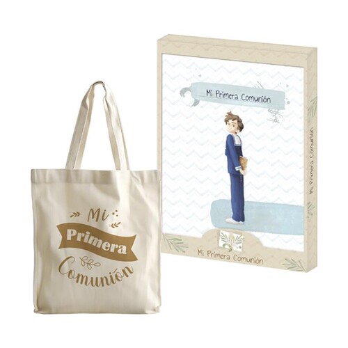 LIBRO NI�O + BOLSO TOTE BAG MI PRIMERA COMUNION