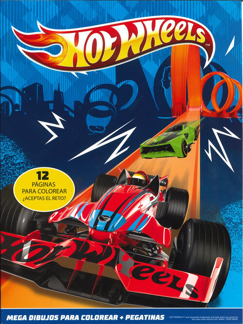 HOT WHEELS 1 - DIBUJOS PARA COLOREAR + PEGATINAS