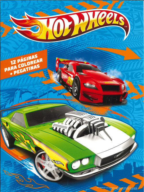 HOT WHEELS 2 - DIBUJOS PARA COLOREAR + PEGATINAS