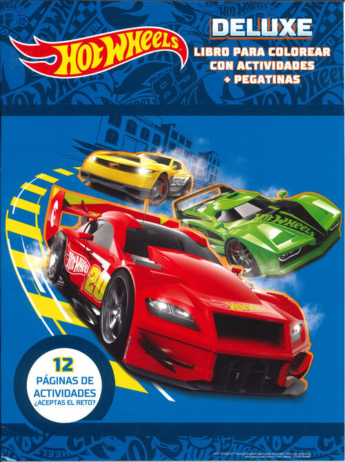 HOT WHEELS 3 DELUXE - DIBUJOS PARA COLOREAR + PEGATINAS