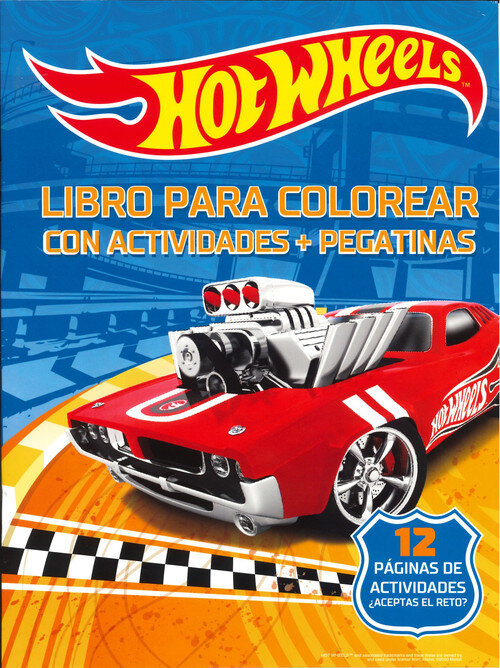 HOT WHEELS 4 - DIBUJOS PARA COLOREAR + PEGATINAS