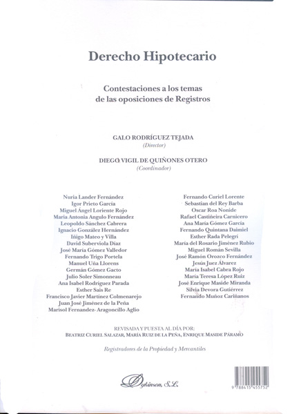 DERECHO HIPOTECARIO. CONTESTACIONES A LOS TEMAS DE LAS OPOSI