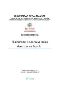 SINDROME DEL BURNOUT EN LOS DENTISTAS EN ESPA�A,EL