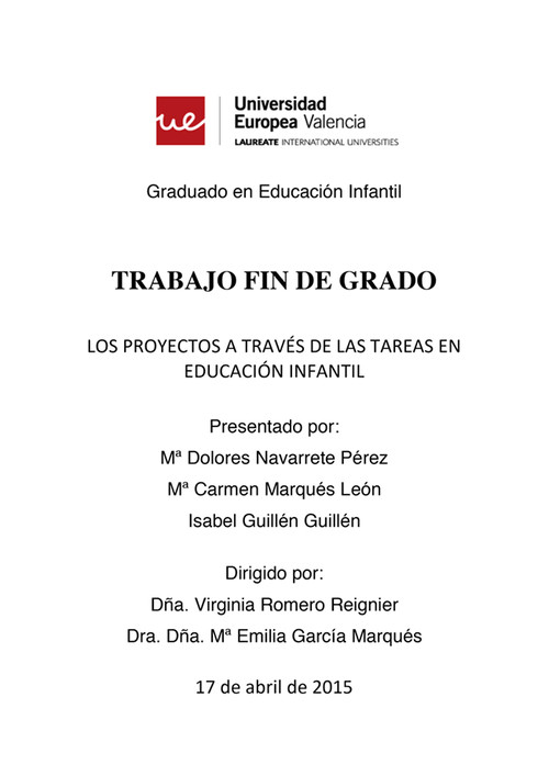 PROYECTOS A TRAVES DE LAS TAREAS EN EDUCACION INFANTIL,LOS