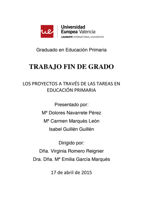 PROYECTOS A TRAVES DE LAS TAREAS EN EDUCACION PRIMARIA,LOS