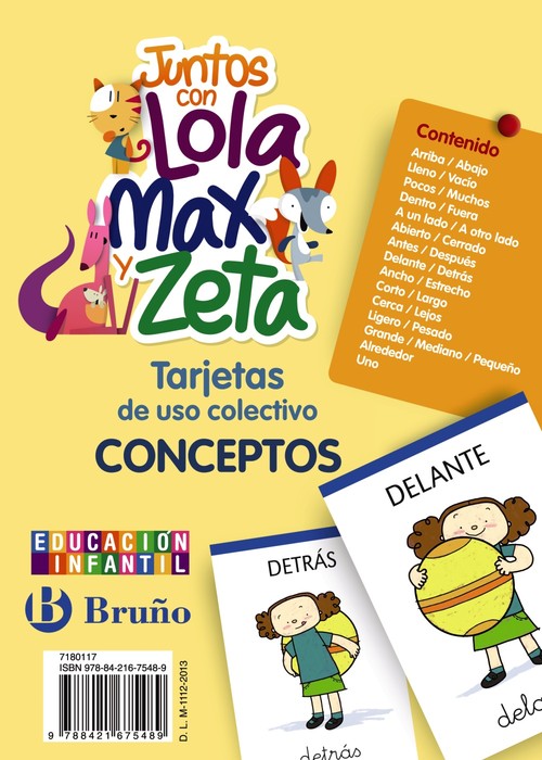 JUNTOS CON LOLA, MAX Y ZETA TARJETAS DE CONCEPTOS
