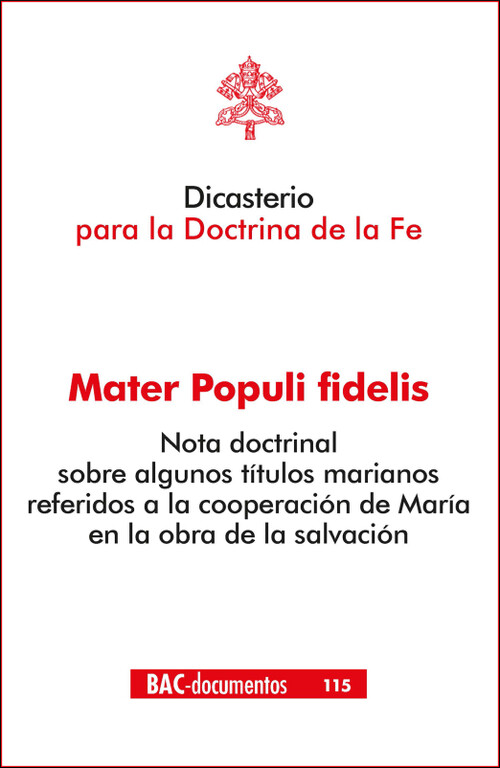 MATER POPULI FIDELIS (DICASTERIO PARA LA DOCTRINA DE LA FE)