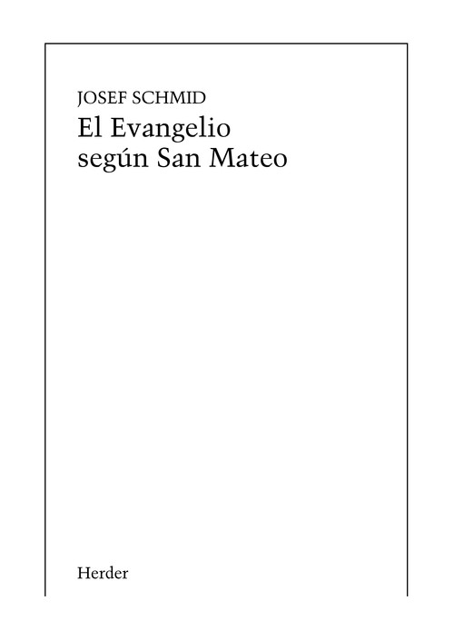 EVANGELIO SEGUN SAN MATEO, EL