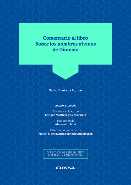 COMENTARIO AL LIBRO SOBRE LOS NOMBRES DIVINOS DE DIONISIO