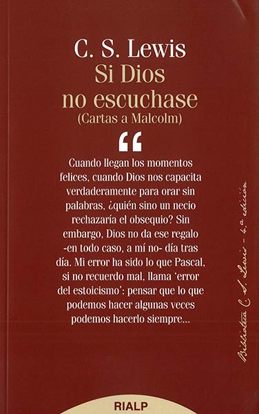 SI DIOS NO ESCUCHASE (CARTAS A MALCOLM)