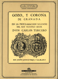 GOZO Y CORONA DE GRANADA EN LA PROCLAMACION SOLEMNE DEL REY