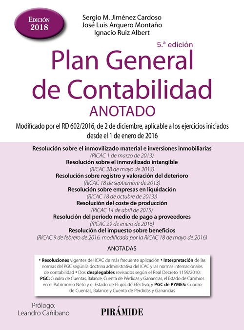 PLAN GENERAL DE CONTABILIDAD ANOTADO 5 ED. 2018