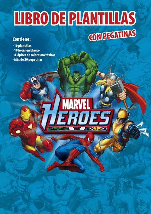 MARVEL HEROES-LIBRO DE PLANTILLAS
