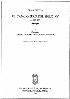 CANCIONERO SIGLO XV(C. 1360-1520) TOMO II
