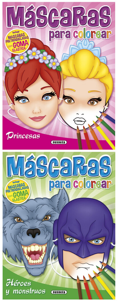MASCARAS PARA COLOREAR (PACK 4 TITULOS)