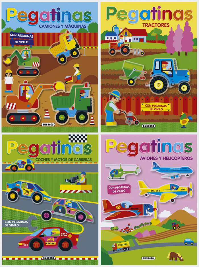 JUGAMOS Y CONSTRUIMOS CON PEGATINAS DE VINILO (4 TITULOS)