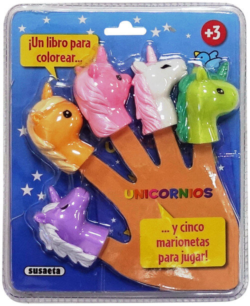 UNICORNIOS (COLOREA Y JUEGA CON MARIONETAS)
