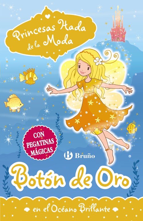 PRINCESAS HADA DE LA MODA 5 BOTON DE ORO EN EL OCEANO BRILL