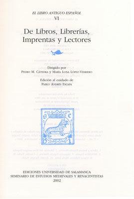 LIBRO ANTIGUO ESPA�OL, VI. DE LIBROS, LIBRERIAS, IMPRENTAS Y