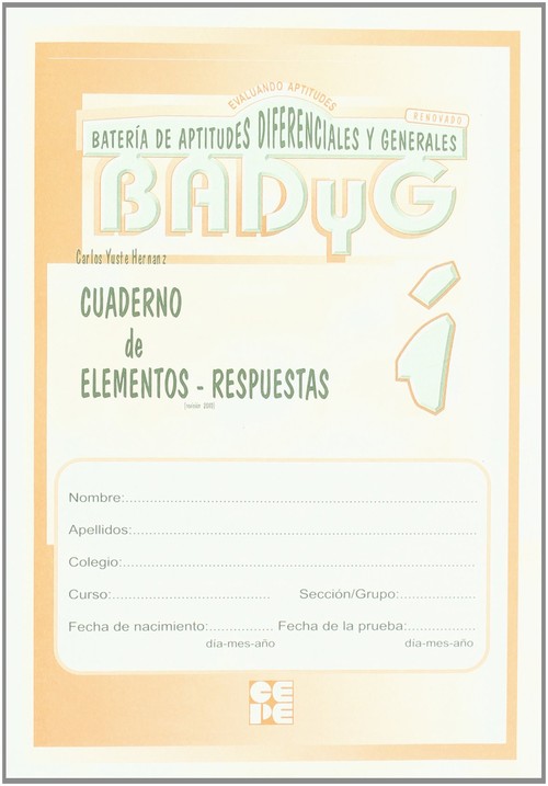 BADYG GRAFICO I-CUADERNILLOS ITEM (EDUCACION INFANTIL)