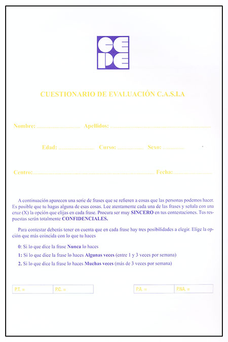 CASIA CUESTIONARIO CONDUCTAS ANTISOCIALES...HOJA RESPUESTAS