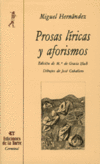 PROSAS LIRICAS Y AFORISMOS