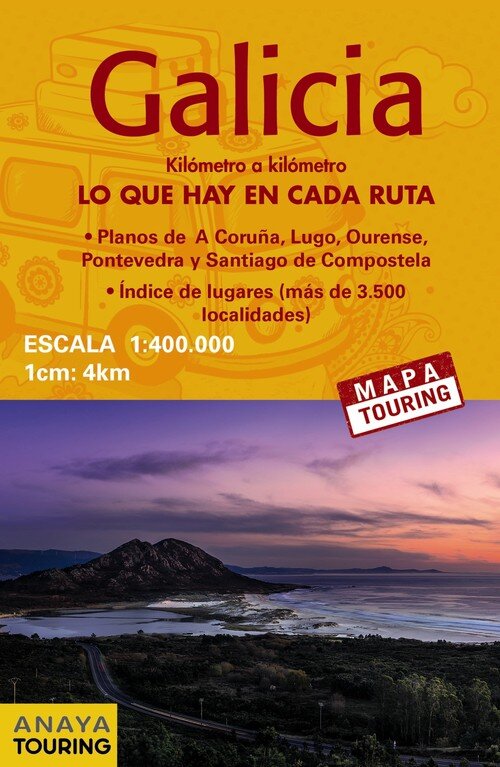 MAPA DE CARRETERAS GALICIA (DESPLEGABLE) MAPA TOURING 2018