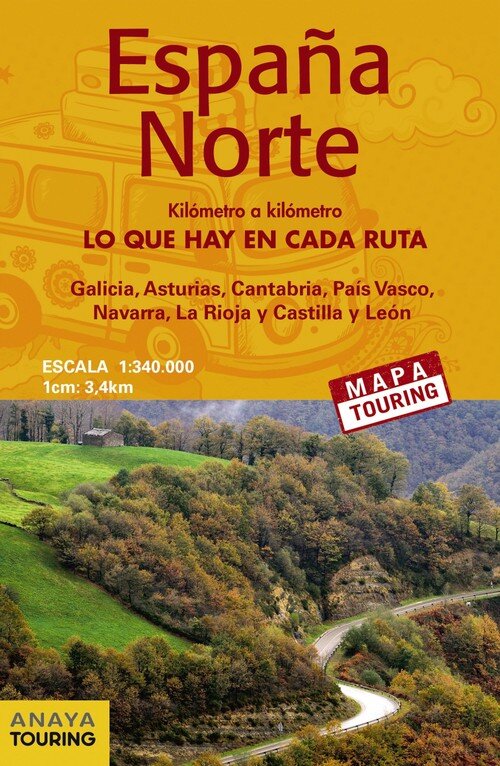 MAPA DE CARRETERAS ESPA�A NORTE 1:340.000 - (DESPLEGABLE)