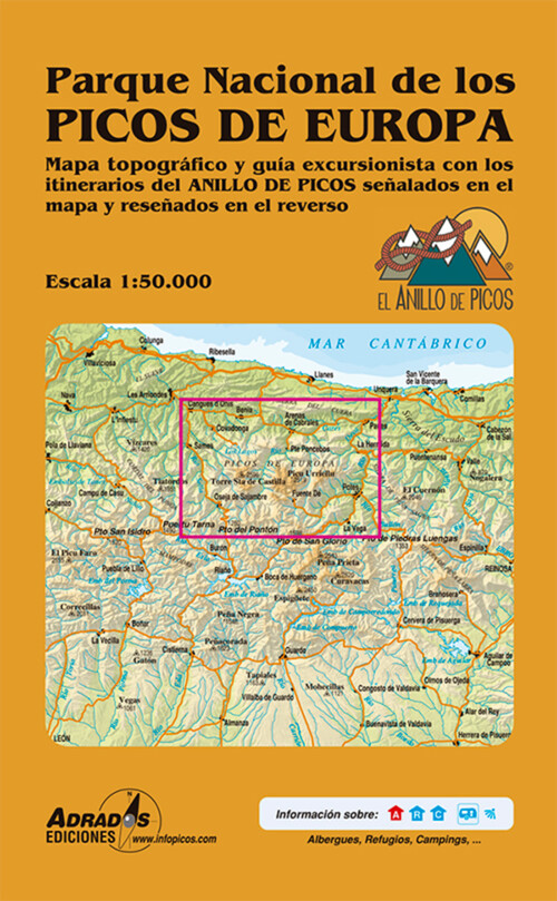 MAPA DE LOS PICOS DE EUROPA CON EL ANILLO DE PICOS