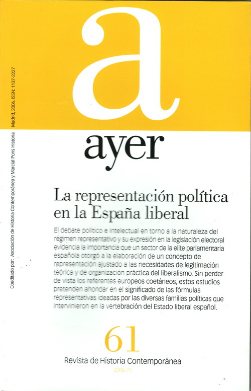REPRESENTACION POLITICA EN LA ESPA�A LIBERAL, LA